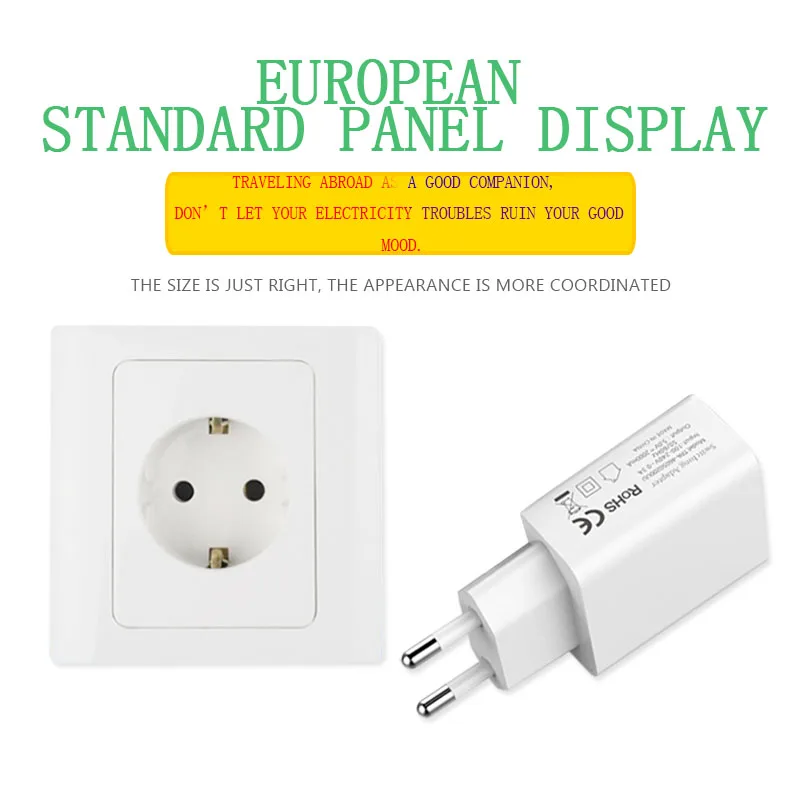 2019 الوافدين الجدد الأوروبي USB محول الطاقة الاتحاد الأوروبي التوصيل الجدار شاحن السفر 1 منافذ USB 5V1A 5V2A الهاتف المحمول مايكرو بيانات الشحن