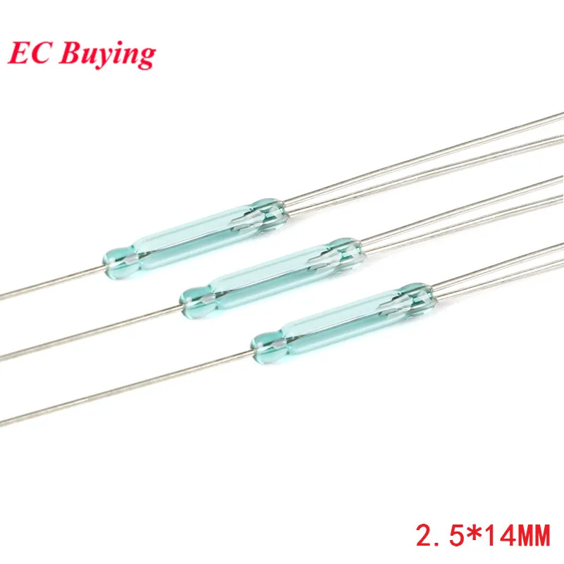 5pcs Reed Switch 3 pin Magnetic Switch 2.5*14mm Normally Open Normally Closed Conversion 2.5X14MM NO NC Conversion for Sensors