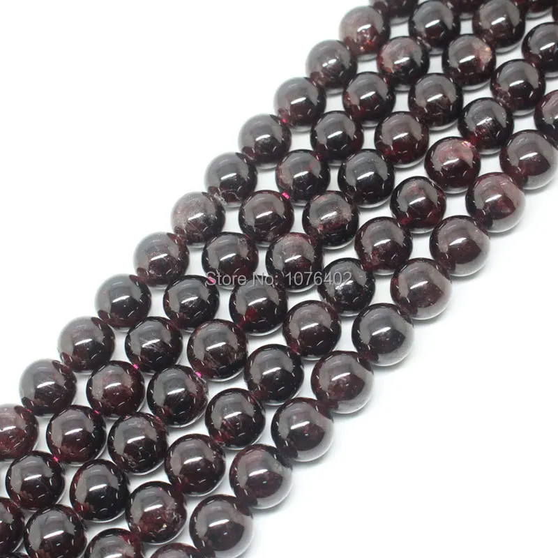 

9mm Natural Red Garnet Round For Bracelet DIY Spacer Loose Beads Strand 15''