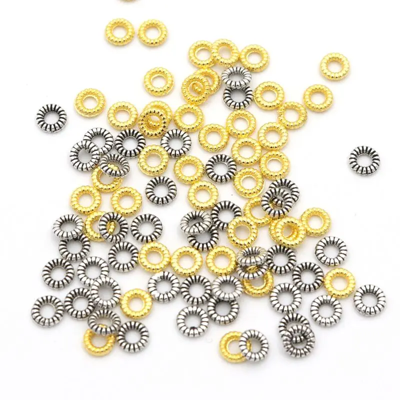 Gold Farbe Antik Silber Farbe Rad Kreis Spacer Lose Metall Perlen Charme Für Schmuck Machen Perle Hand Diy Zubehör – Detail 1