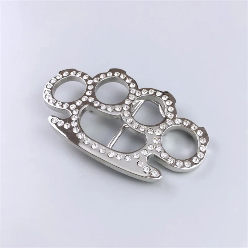 New Bright Silver 3D Cut Out Rhinestones Belt Buckle also Stock in US BUCKLE-T030