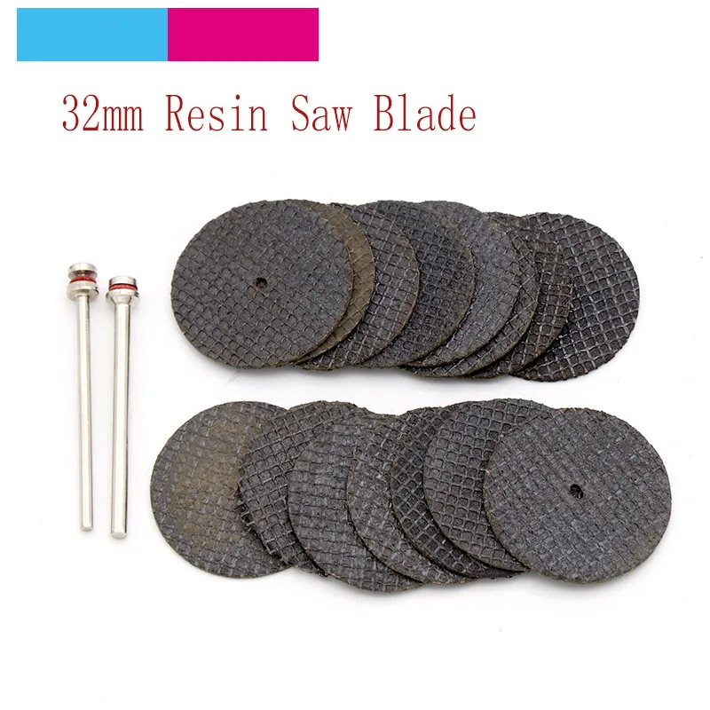 5pcs 32mm Cutting Discs Resin Fiber Cut Off Wheel + 2.35/3.2mm Shank For Dremel Accessories Rotary Power Grinding Abrasive Tools