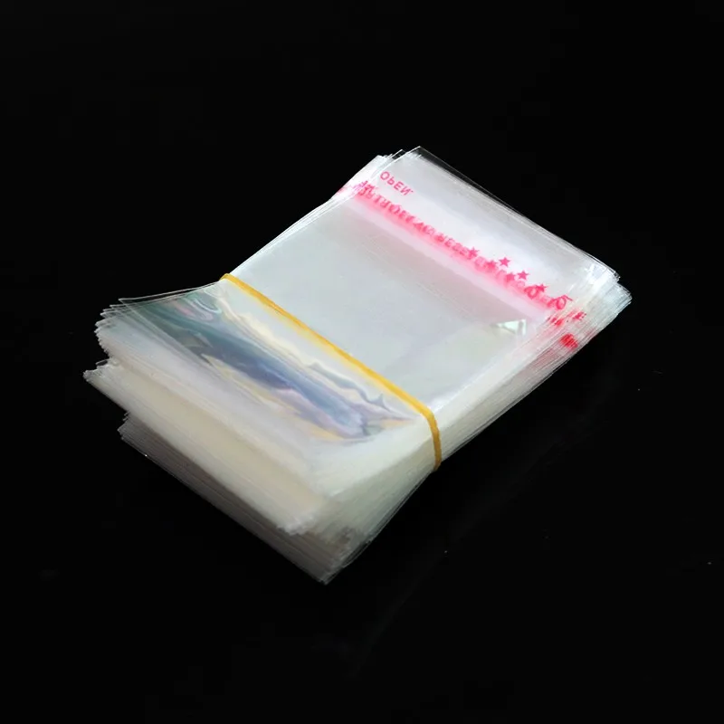 1000pcs Clear Plastic Bag 5x8+2cm Resealable Cellophane Poly Bags Mini Opp Bag Self Adhesive Seal Jewelry Packaging Bag