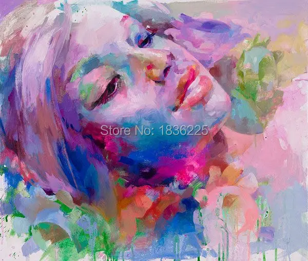 

wholesale oil painting canvas large size modern paintings with a knife modern woman portrait painting women face painting