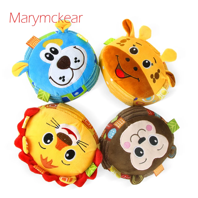 Cute-Animals Baby Soft Plush Rattles Ball 0-12 Months Infant Cloth Bed Bell Stuffed Rattle Toys Sound Body Building for Newborn