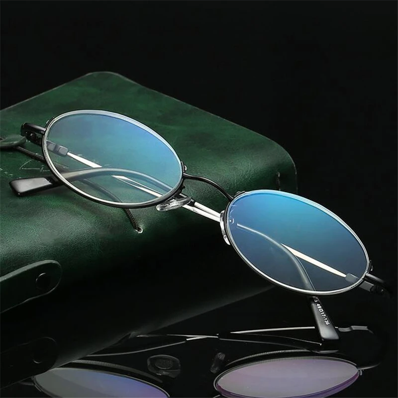 

+1.0 +1.5 +2.0 +2.5 To +4.0 Anti-blue Light Far-sight Glasses For Unisex Ultralight Metal Oval Lens Hyperopia Eyeglasses