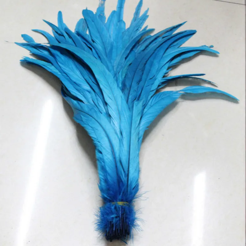 New! Wholesale 10pcs high quality Lake blue rooster feathers 12-14inch /30-35CM DIY jewelry decoration, art props accessories