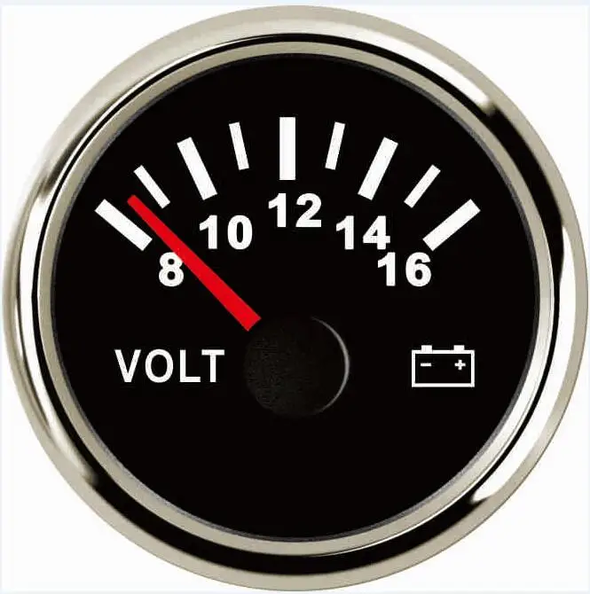 52mm Pointer Voltmeters 8-16V Spanningsmeters voor Auto, Boot, Landbouwmachines, Motoren, Vrachtwagens