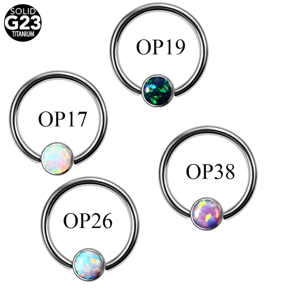 1PC Opal Nose Septum Daith Tragus Cartliage Piercing Orelha Helix Lip Labret Ring Opal CBR Piercing Nose Screw Stud Ring Jewelry