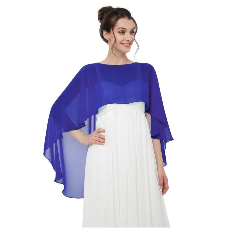 Janevini Piumino Donna Bridal Chiffon Cape Stola Bruiloft Hoge Lage Bruid Bolero Cover Up Vrouwen Avond Shawl Wraps Shrug zomer