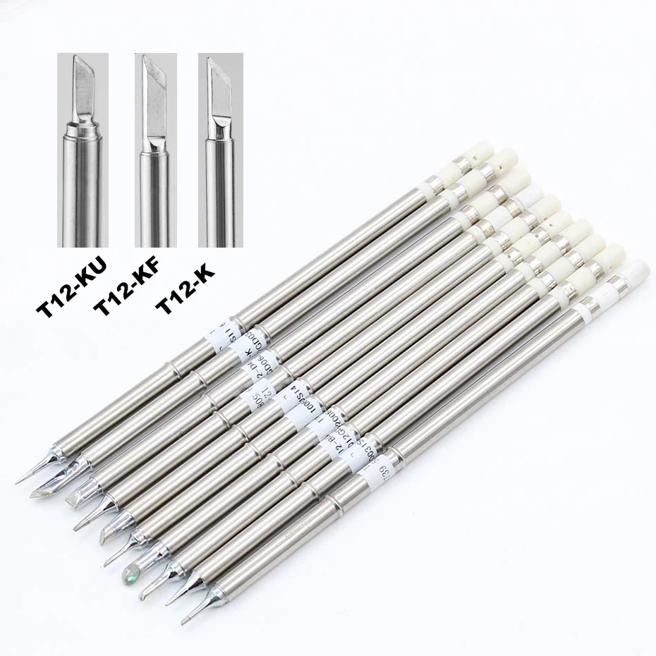 3Pc T12-KU  T12-KF T12-K Soldering Iron Tips T12 series for Hakko Soldering Rework Station FX-951 FX-952 BK950D