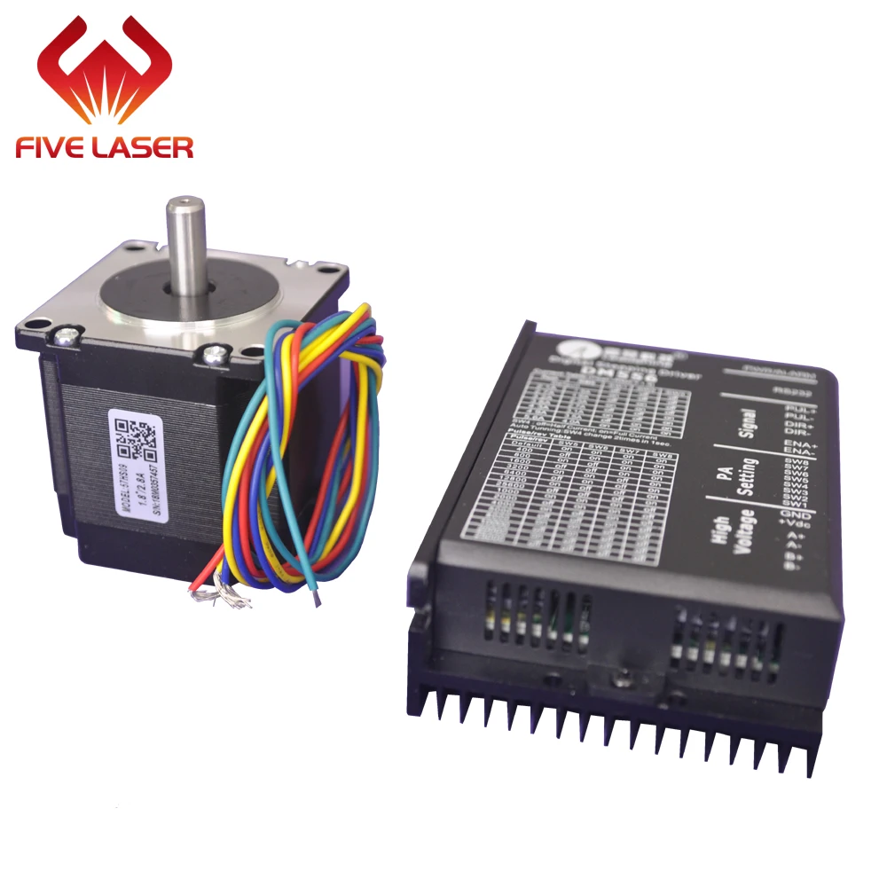 Laser cutting machine used single phase leadshine stepper motor 57HS09 57HS22 and driver DM556 package selling free shipping