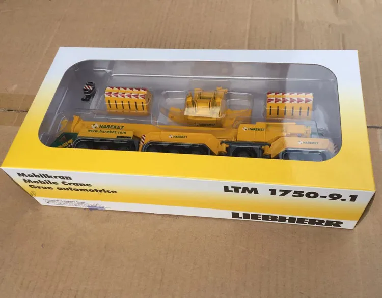Modello in lega da collezione regalo WSI scala 1:87 Lieb herr LTM1750 Hareket gru macchine di ingegneria pressofuso giocattolo modello 71-2011