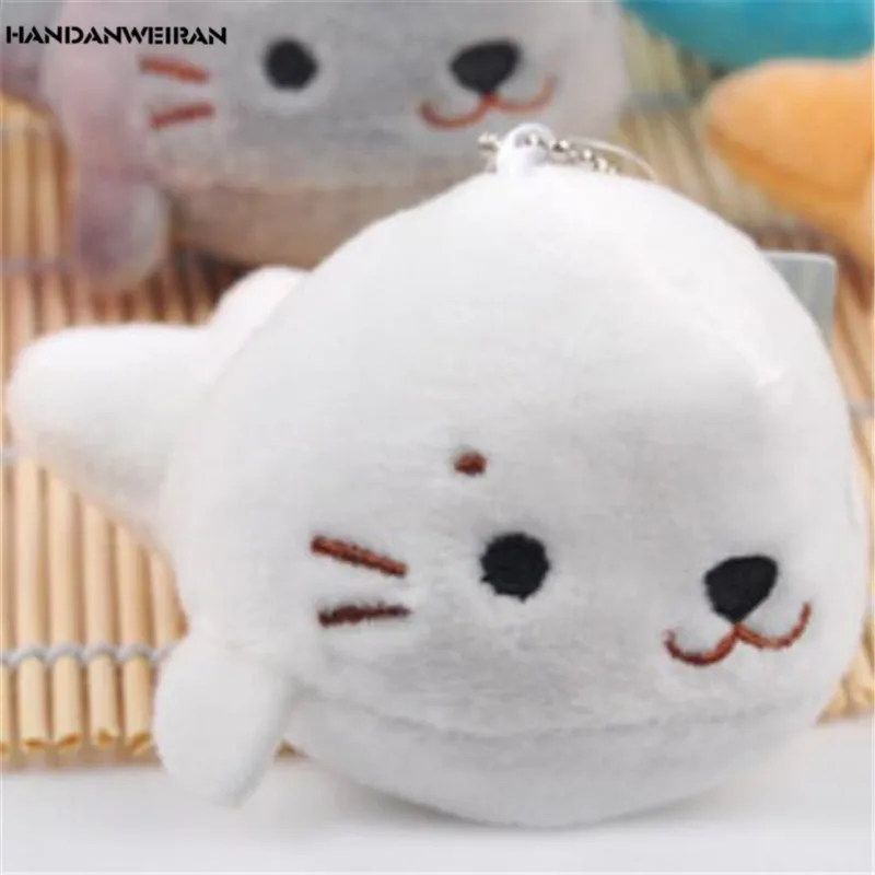 

1Pcs Cotton Hot 10CM Sea Lion Plush Toys Cute Animal Small Pendant Stuffed Toys For girs Gifts Key Chain Pendants