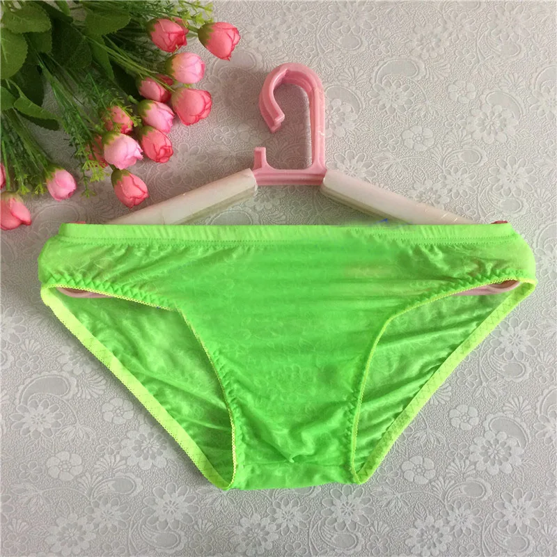 new gay underwear fluorescence green mens briefs bikini men underwear mens briefs jockstrap Translucent elastic soft underwear