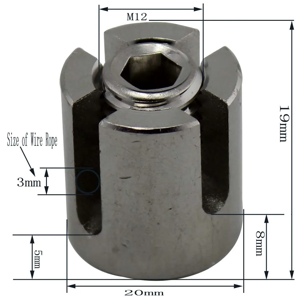 Stainless Steel Cross Clip Wire Rope Clamp Marine SUS316 Trellis Systems Green Wall for 3mm Rope Cable Cross Clamp 10pcs M12*3mm