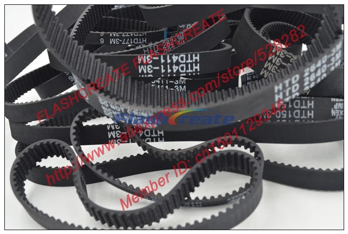 5 Pcs HTD3M Riem 396 3M 9 Lengte = 396 Mm Breedte = 9 Mm Tanden = 132 3M Distributieriem Rubber Gesloten-Lus Riem 396-3M Gratis Verzending