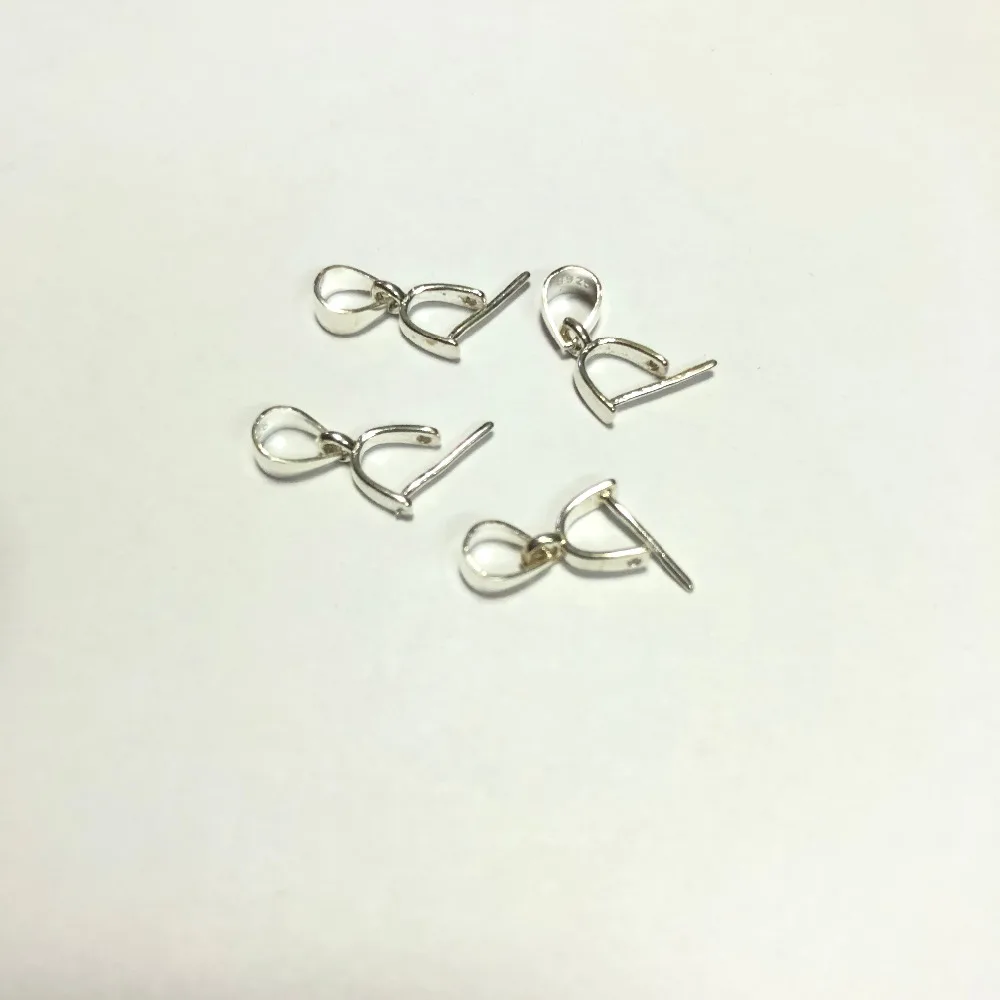Genuine Silver Pendant Bails 10pcs/lot Solid Sterling Silver 925 Jewelry Clasp For jewelry Making