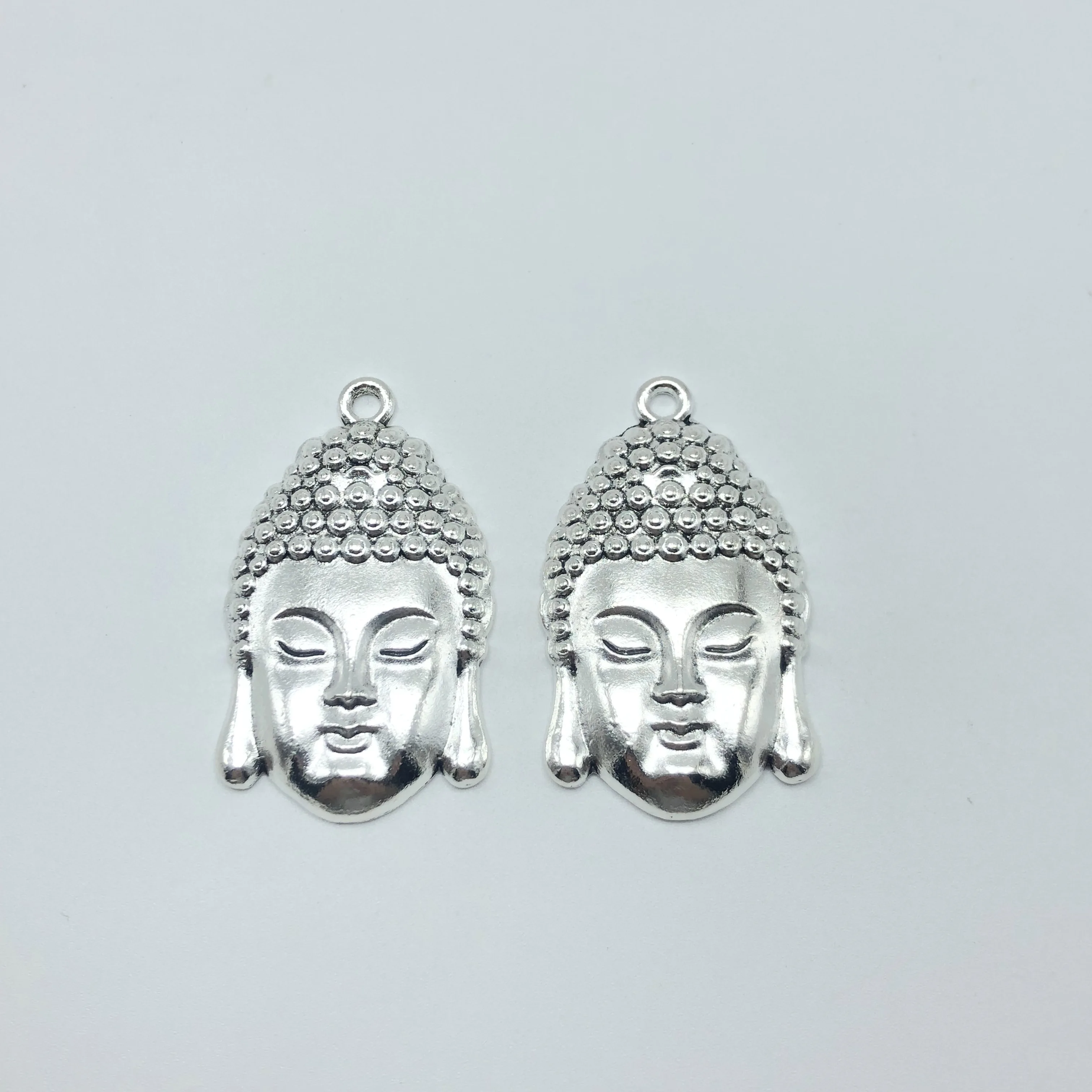 2pcs silver Indian Religious Buddha Statue Charm pendant DIY handmade Necklace bracelet Jewelry Accessories Belief 28mm*47mm