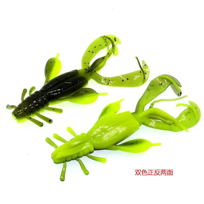 Angelköder, zweifarbig, Alien-Garnelen, weicher Köder, Wurm, einzelner Sichelschwanz, Kunstköder, 10 cm/10,5 g, Lot, 4 Stück, Ausverkauf – Detail 12