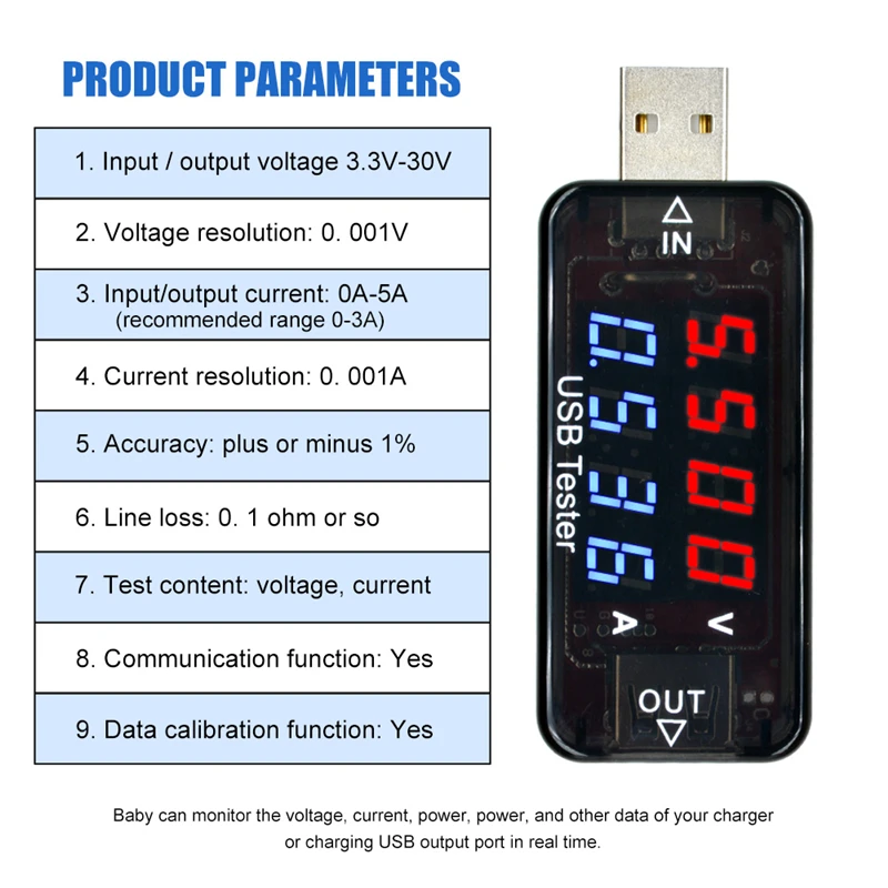 4 Bit High Precision USB Voltmeter Ammeter LCD Digital Current Voltage Charging Detector Mobile Power USB Tester Charger Doctor