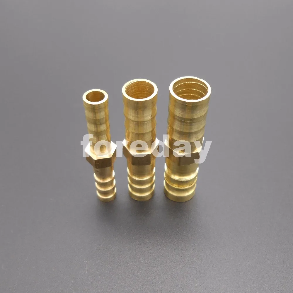 100PCS X Straight Brass Copper Pipe Hose Barbed tube fitting Connector Garden 6mm 8mm 10mm 12mm CU HQ M6 M8 M10 M12 *FD335-338