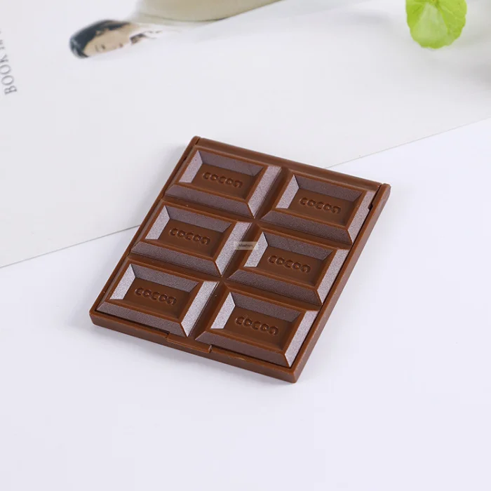 1pc Square chocolate Mirror Cute block chocolate Shaped Design Makeup portable folding mini miroir espelho gift