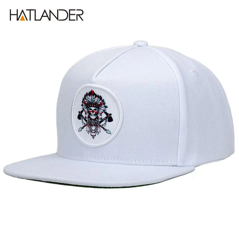 [HATLANDER]5 panel white baseball caps men women sports hats bone gorras Chief original snapback hip hop cap hat for boys girls