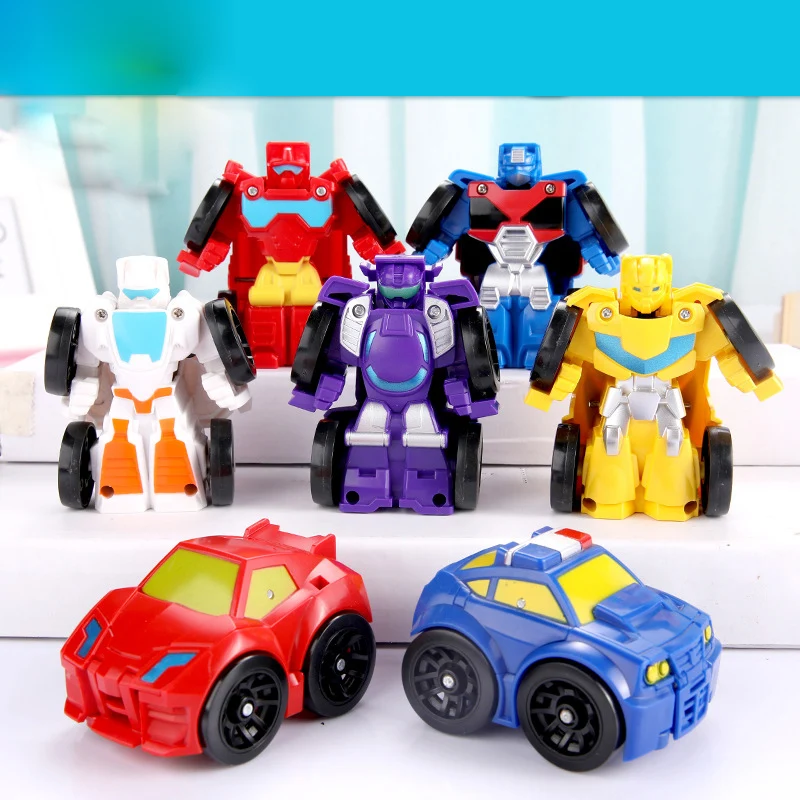 Mini Robot Transformation Robot giocattoli Cartoon Action Figure deformazione Robot per auto modello classico giocattoli per bambini regali per bambini