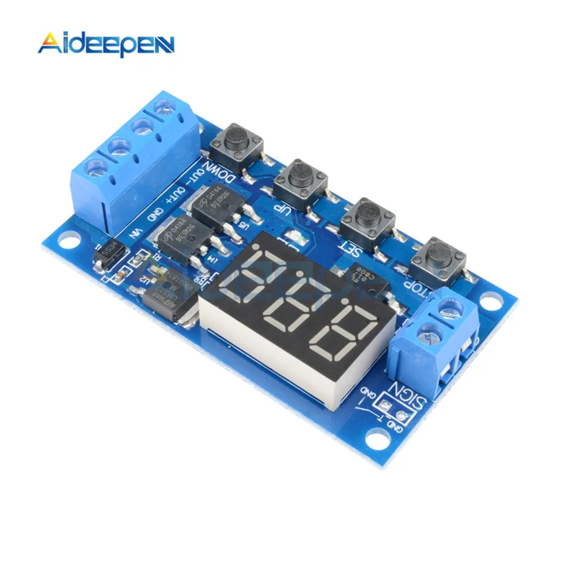 DC 12V 24V LED Digital Time Delay Relay Dual MOS Trigger Cycle Timer Delay Switch Circuit Board Timing Control Module DIY