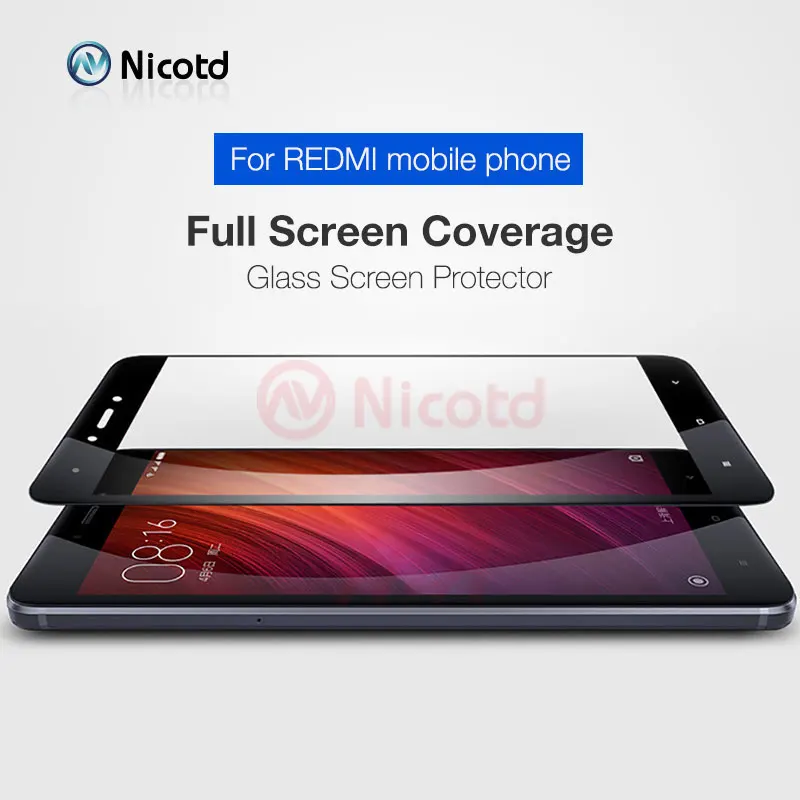 Nicotd Full Cover Tempered Glass For Xiaomi Mix 2s Note 3 5x A1 6x Screen Protector for redmi 6 pro 6A 6 lite For Xiomi Mi MAX 2