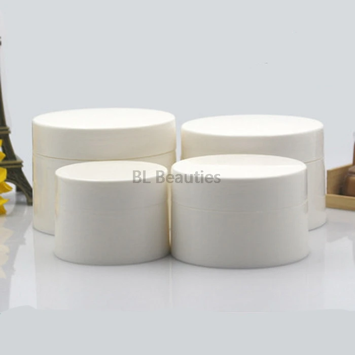 300pcs/lot Empty PP Plastic White Cream Jar 30g 50g 100g 120g Fashion Cosmetic Packaging Pot Container with Inner Lid