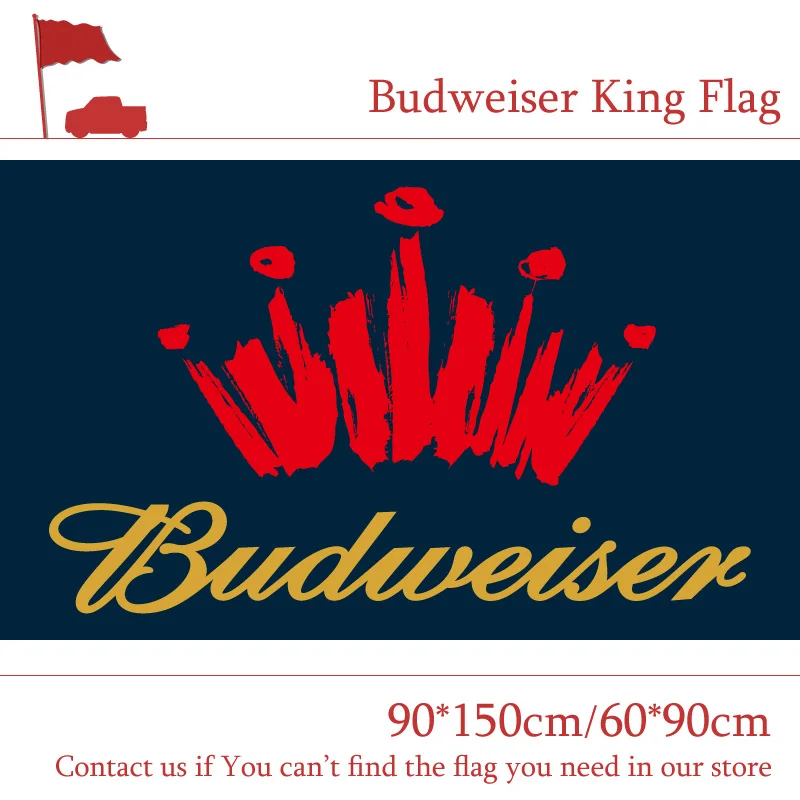 Budweiser King Beers Flag Outdoor Flag 3X5ft Polyester Banner Flying 150*90cm 60*90cm