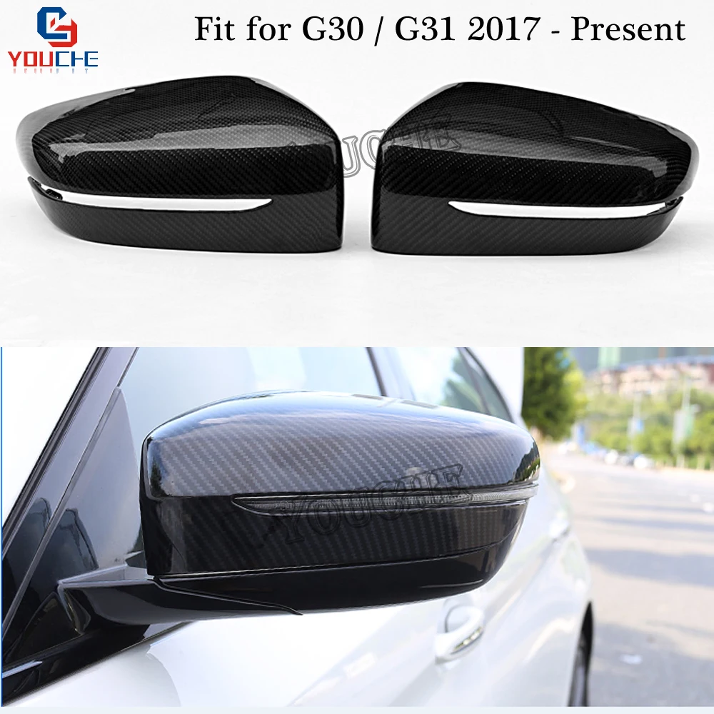 OEM Type Carbon Fiber Mirror Cover for BMW 5 Series G30 G31 G32 7 Series G11 G12 2017 2018 2019 Side Door Mirror Cap Replacement