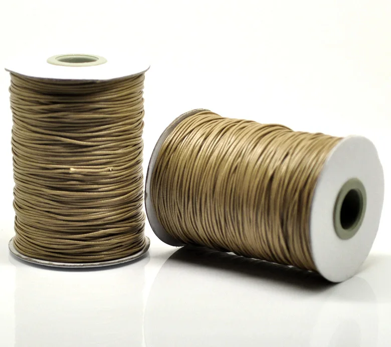 

Free Shipping 1 roll(180M) Light Coffee Color Waxed Cotton Cord 1mm for Hand-woven rope Bracelet/ Necklace Wholesale