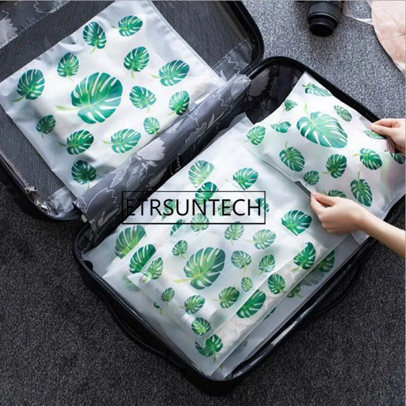 300pcs Travel Storage Bags Flamingo Plant EVA Zipper Organizer Bag for Clothing Underwear Socks Shoes Bag Housekeeping