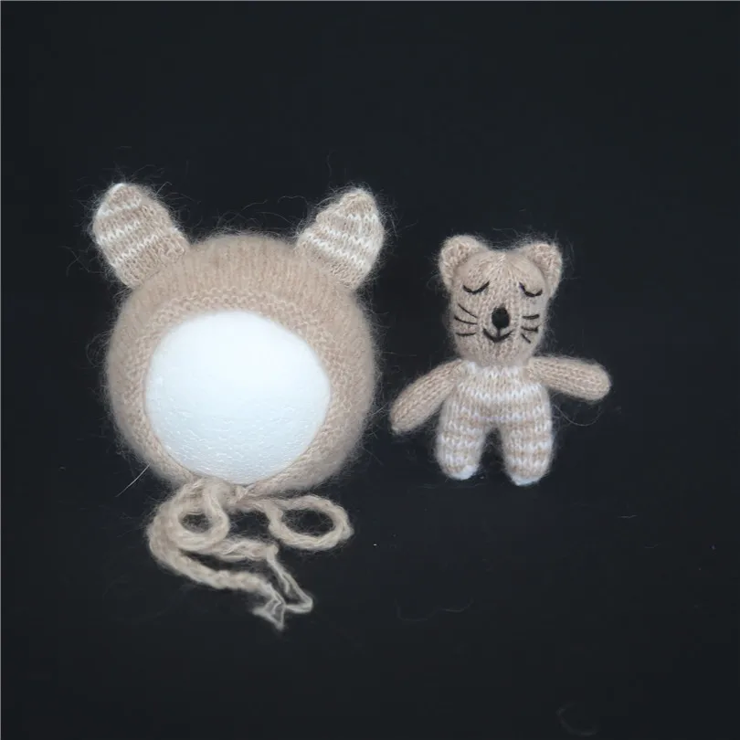 Набор игрушек с капюшоном для новорожденного кролика для фотосессии, реквизит для новорожденных, плюшевый кролик, шапка для маленьких девочек, реквизит для фотосессии