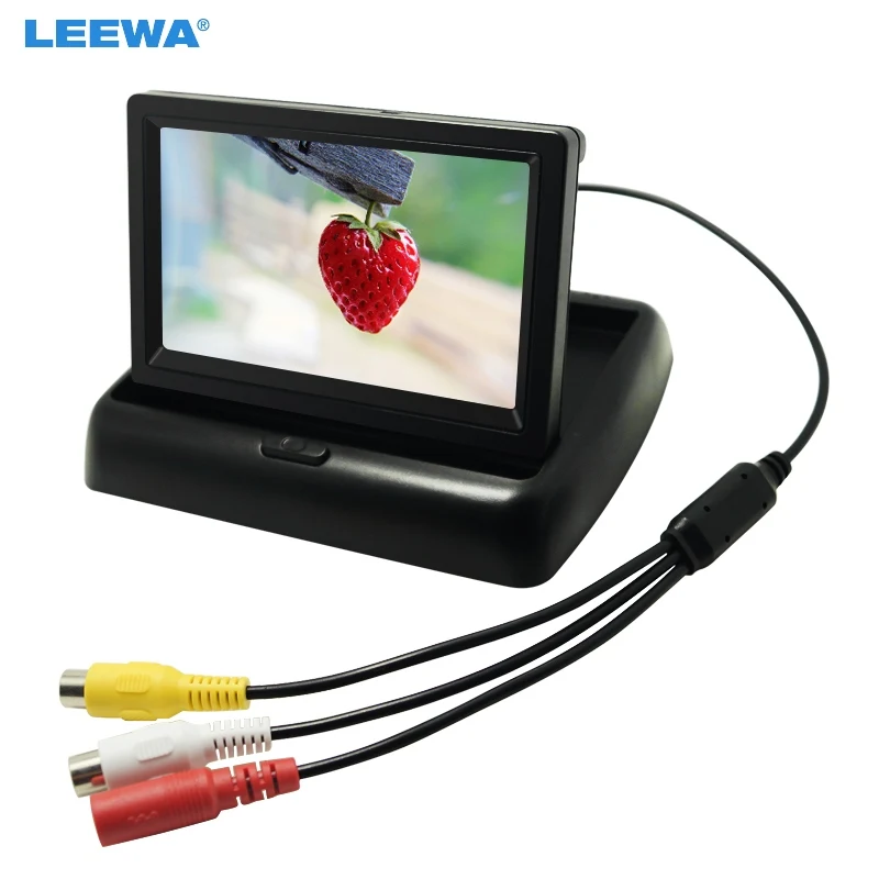 

LEEWA 4.3" 4.3inch foldable TFT LCD Digital Car Rearview Monitor For Reversing Backup Camera DVD VCR #CA3799