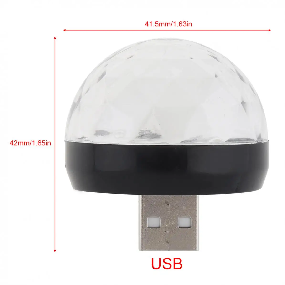 4W Mini USB LED Light Black Crystal Magic Ball RGB Colorful Stage Light Decoration Lamp for Home / KTV / Car / Stage