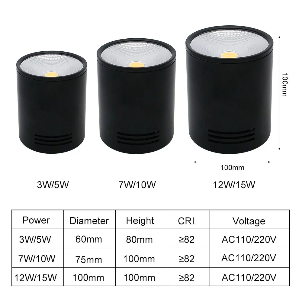 Foco Led empotrable para sala de estar, lámpara de techo con Chip COB, regulable, 3W, 5W, 7W, 10W, iluminación para dormitorio y tienda