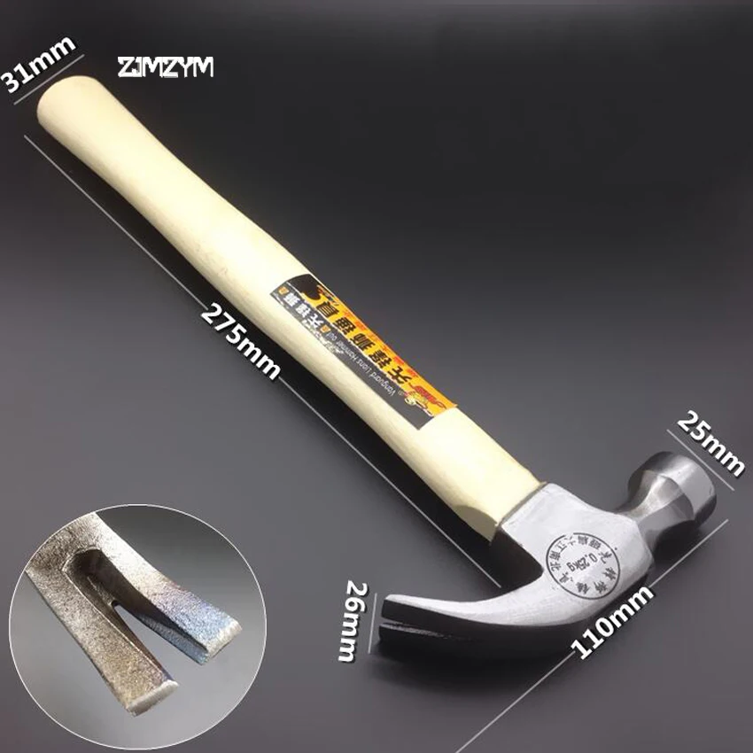 Claw Hammer Household Manual Commonly Used In Woodworking Knock Out Nails Wooden Handle Hammer High Carbon Steel