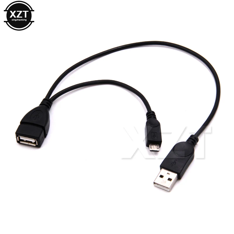 2 In 1 OTG Micro USB Host Power Converter Y Splitter USB Adapter to Micro 5 Pin Male Female USB2.0 Cable for Samsung Sony