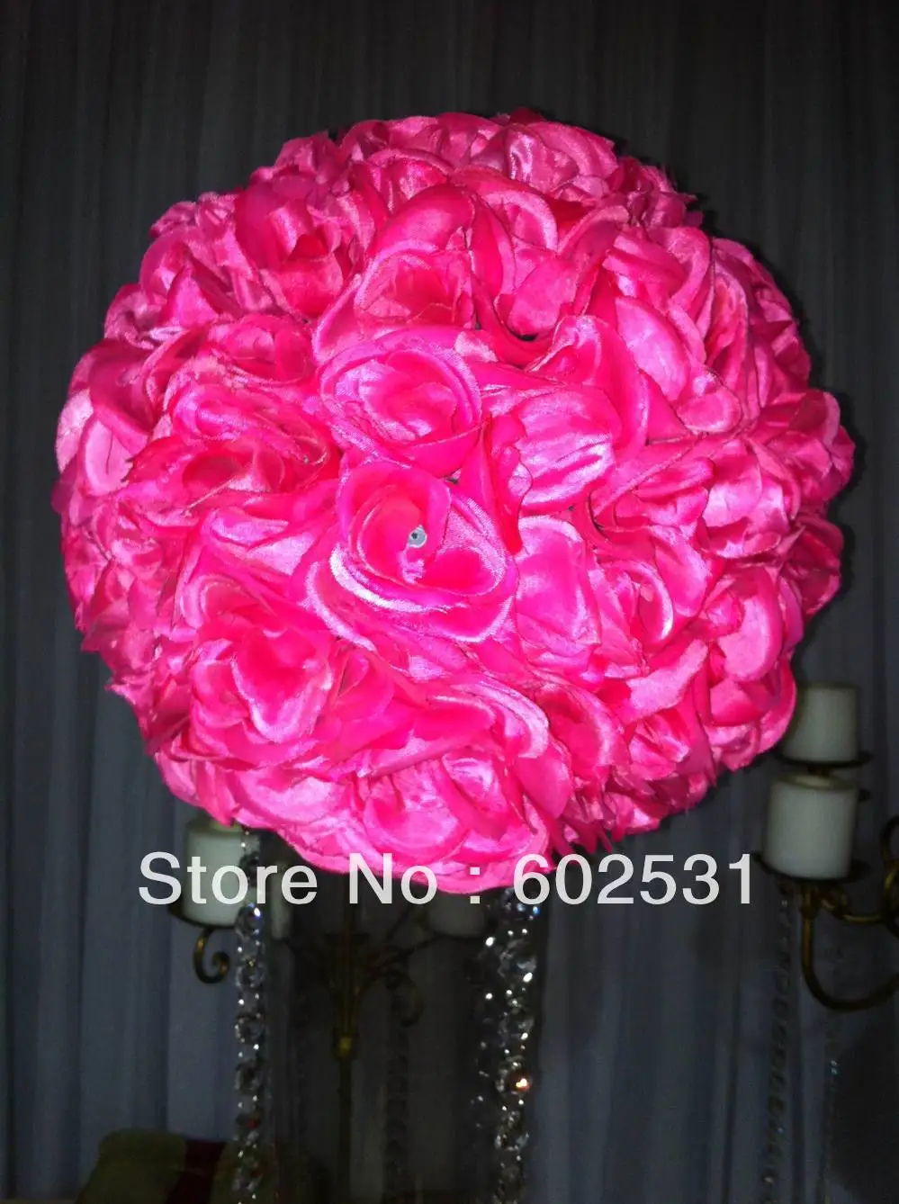 SPR 25cm plum plastic center artificial silk kissing decoration flowers ball