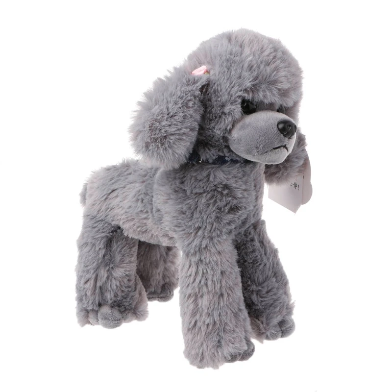 Brinquedos de pelúcia cães poodle alta simulação crianças presentes boneca enchida adorável cachecol Sep6-B