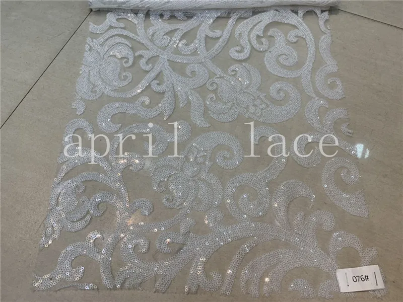 

5yards /lot K076# offwhite Ivory sequin embroidery lace tulle lace fabric for sawing bridal wedding dress/occasion