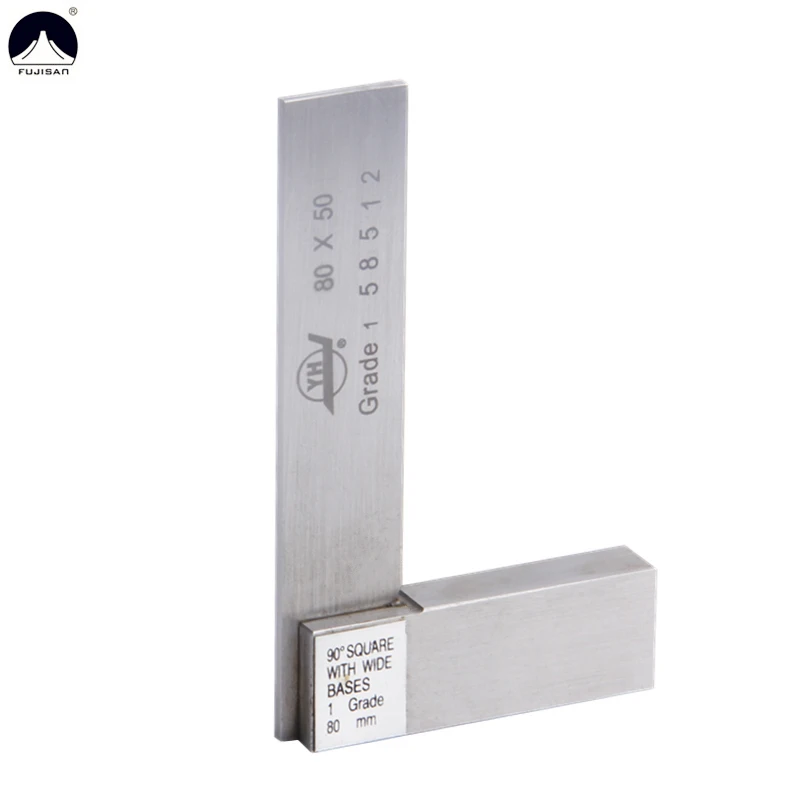 

FUJISAN 90 Degree 80*50mm Angle Gauge Stainless Steel Grade 1 Angle Ruler Marking Gauge Measure Tool