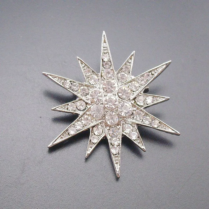 Broche De Estrella De David Con Diamantes De Imitación Y Ramo De Estrella, Broche De Solapa, Regalo Para Mujeres Y Hombres, Metal, Sin Gemas