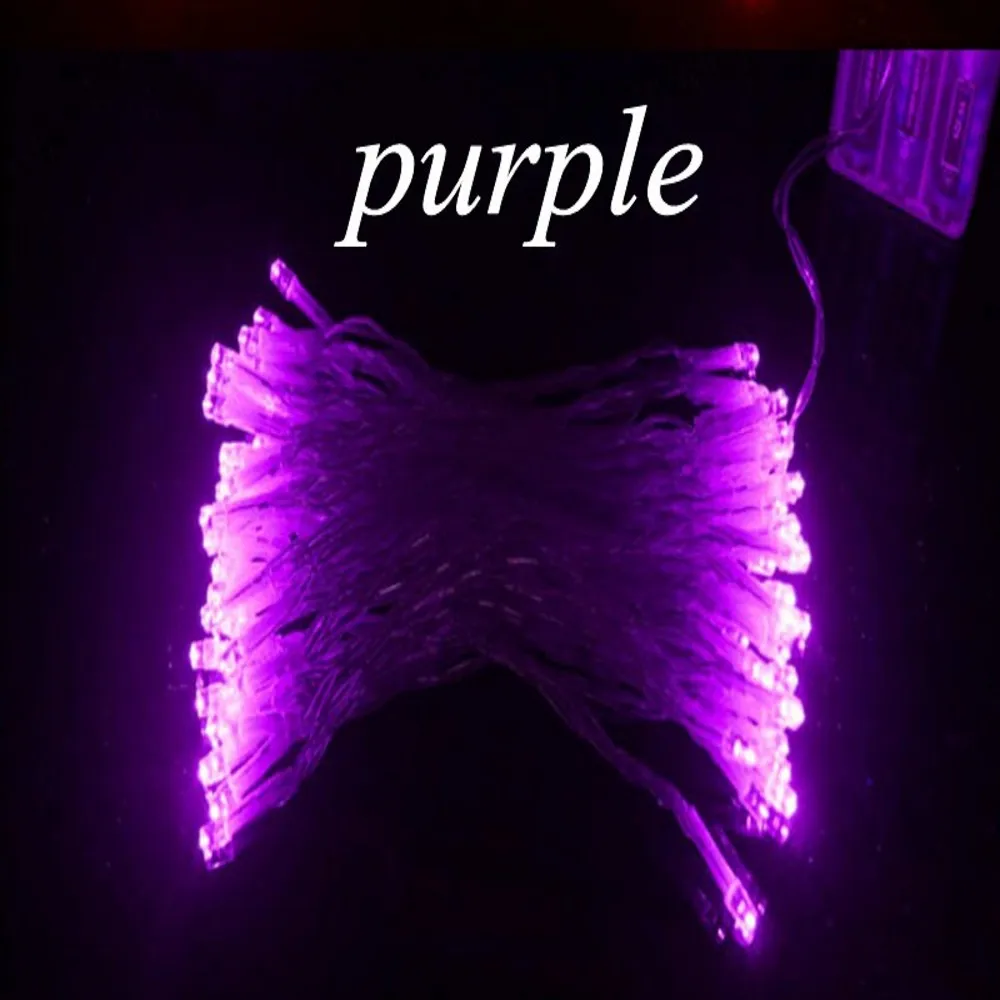 purple 10M LED String Lights 3*AA Battery Operated Waterproof Fairy LED Christmas Lights For Holiday Party Wedding Decoration