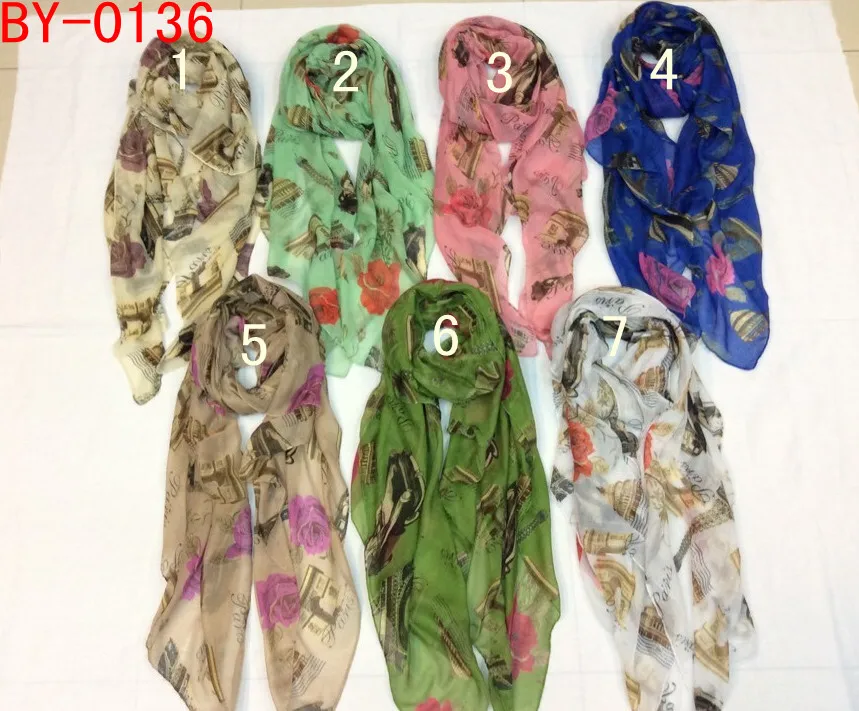 2014 Latest Winter Scarf Paris Print Scarves Fashion Shawl Wrap Rose Car Design Women Hijab Scarf Big Size  Free Shipping