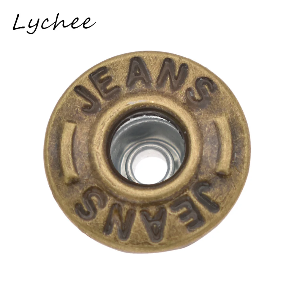 Lychee 20 pcs Classico Jeans Tack Pulsante A Scatto Della Vite Prigioniera del Ribattino Con Strumento di Installazione Denim Abbigliamento